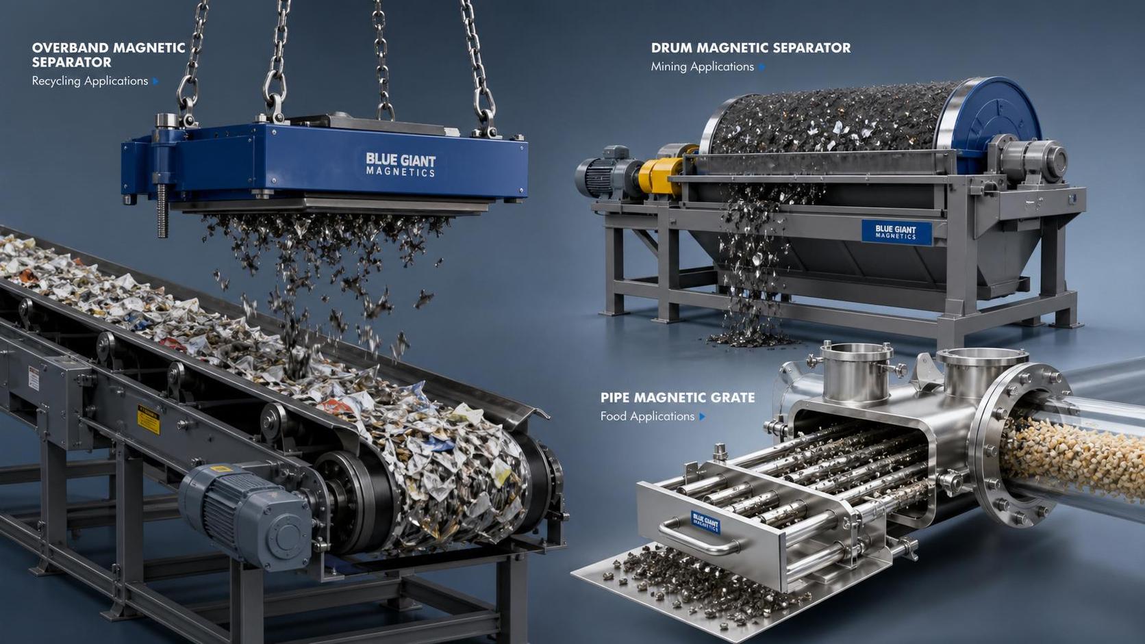 Industrial Magnetic Separator Types Explained for Recycling, Mining, and Food Lines