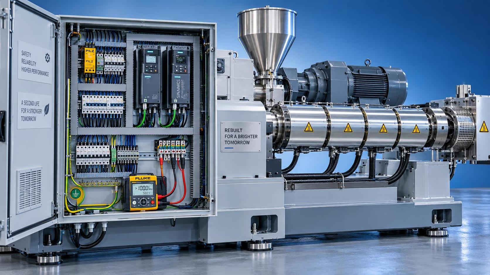 How to verify electrical compliance on a used extruder