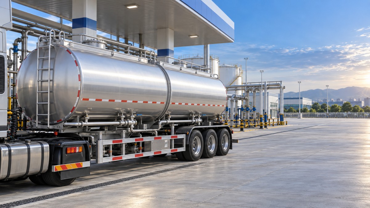 Que peut transporter un camion-citerne de carburant à 2 compartiments de 20 m2 en une seule tournée de livraison ?