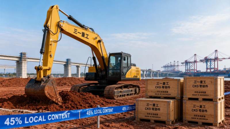 Indonesia Raises Local Content Requirement to 45% for Construction Equipment