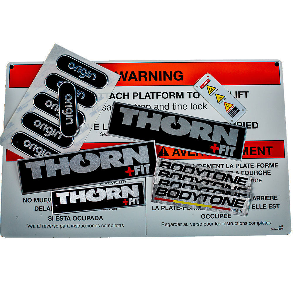 Metal Look Plastic Nameplate Stickers