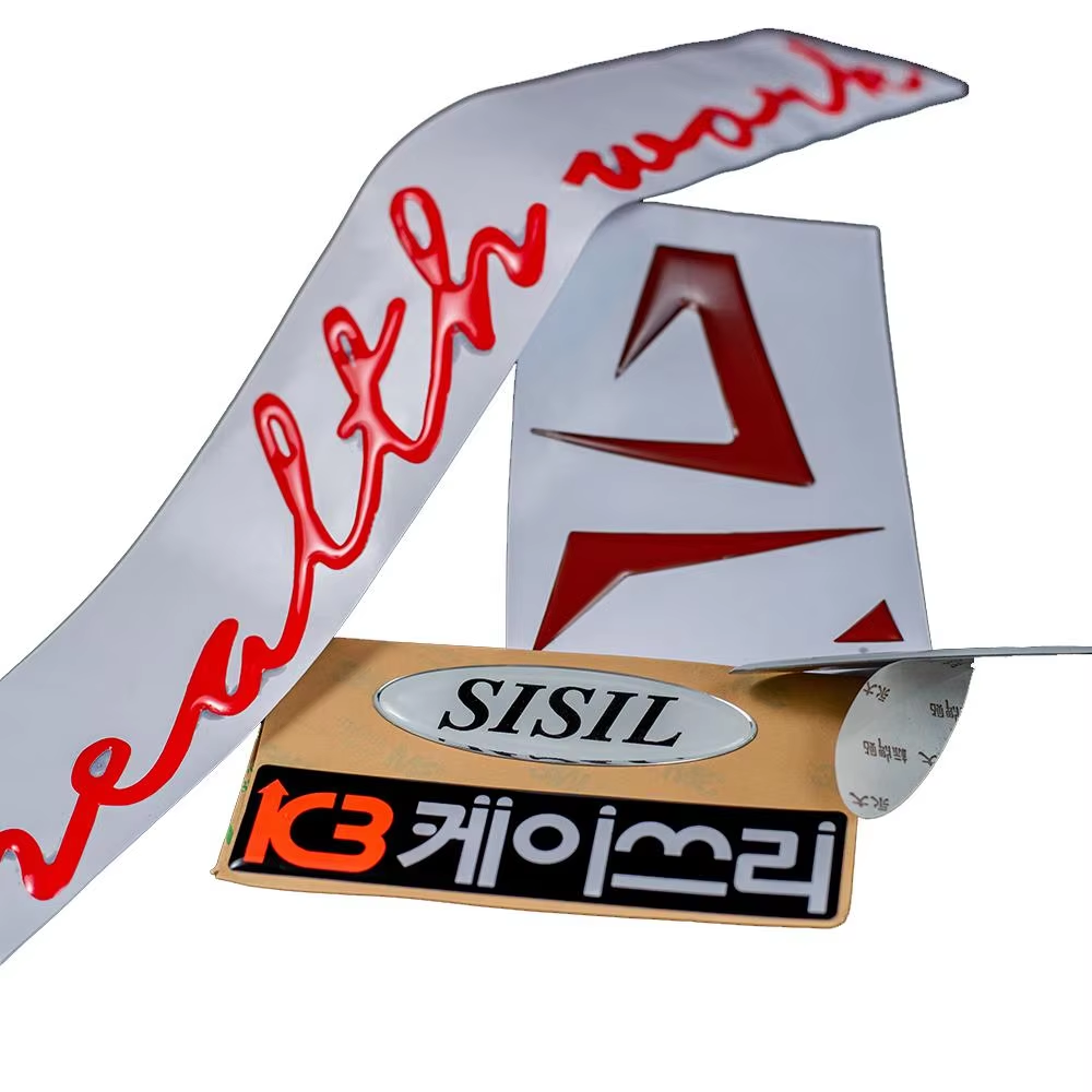 Metal Look Plastic Nameplate Stickers