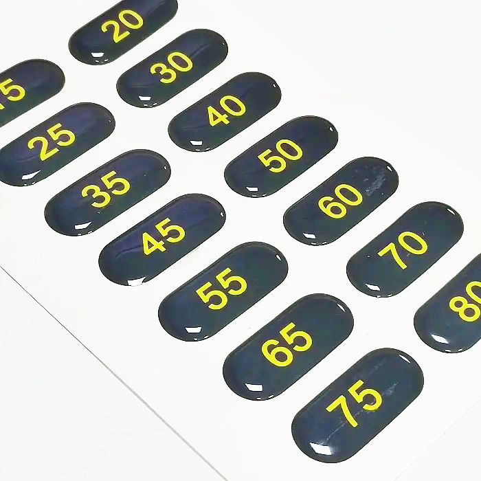 Gym Equipment Epoxy Labels