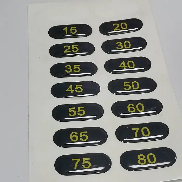 Gym Equipment Epoxy Labels