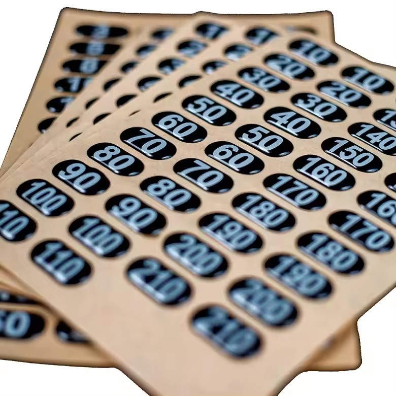 Gym Equipment Epoxy Labels