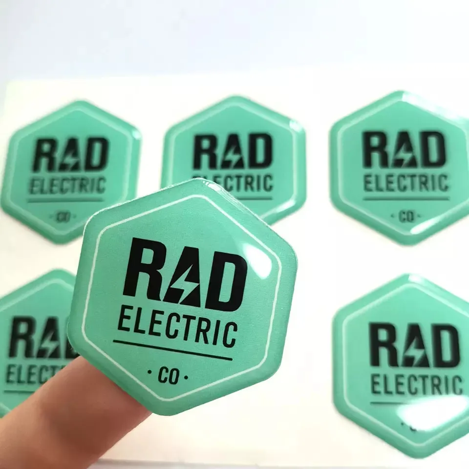 3D Epoxy Dome Logo Stickers