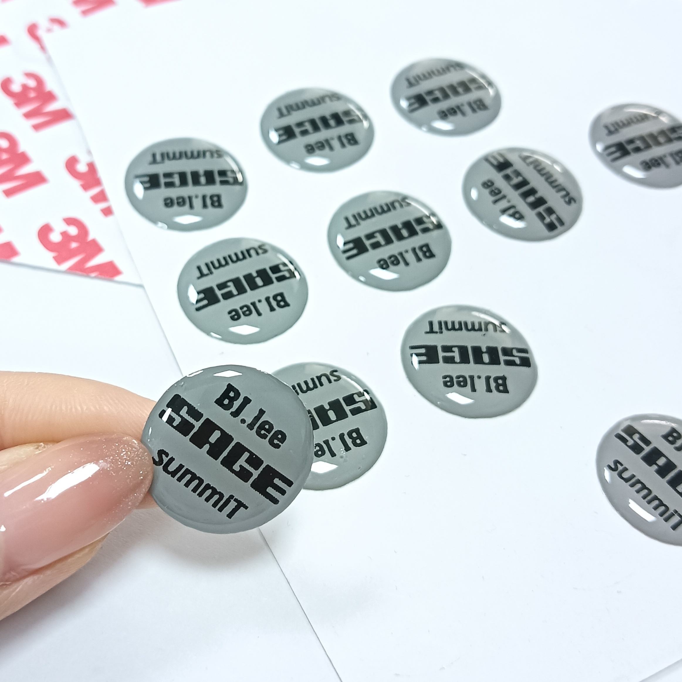 3D Epoxy Dome Logo Stickers