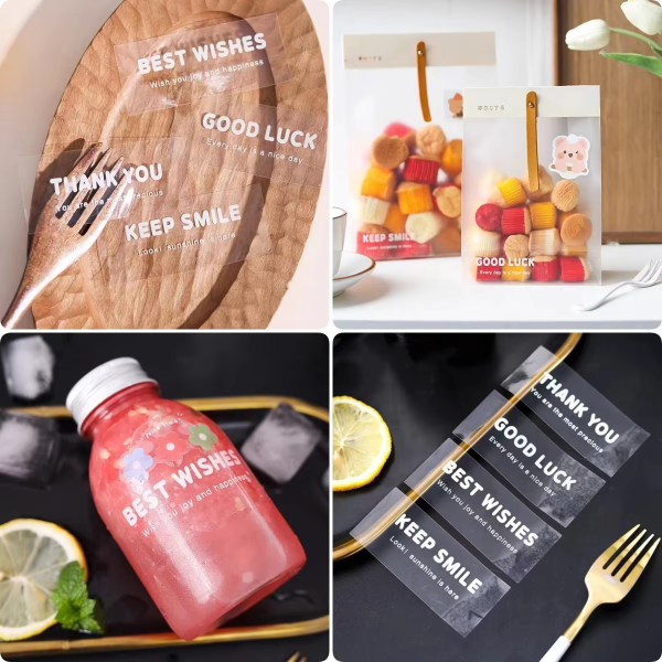 Custom Clear Stickers Food Beverage