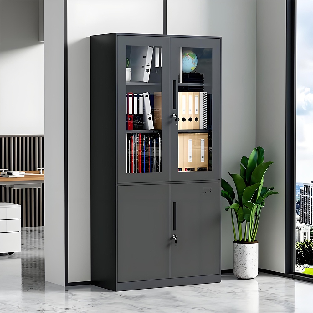 Standard filing cabinet - 4 doors - black