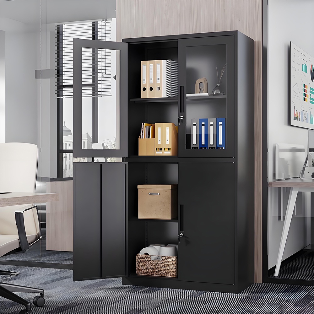 Standard filing cabinet - 4 doors - black