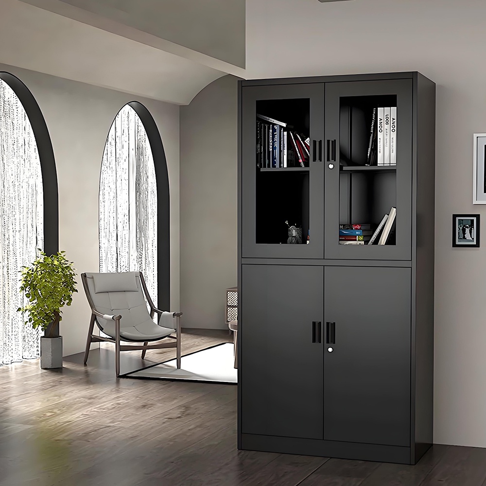 Standard filing cabinet - 4 doors - black