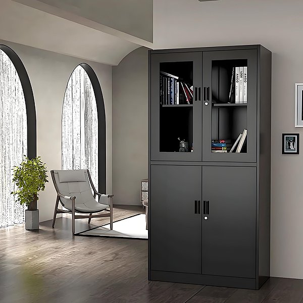 Standard filing cabinet - 4 doors - black