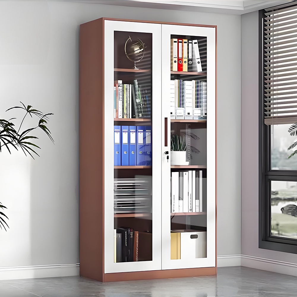 Glass door filing cabinet-Multiple colors available - color chart included