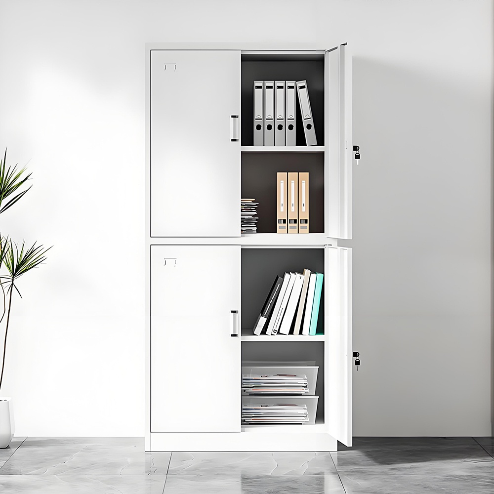 Steel filing cabinet - 4 doors - white