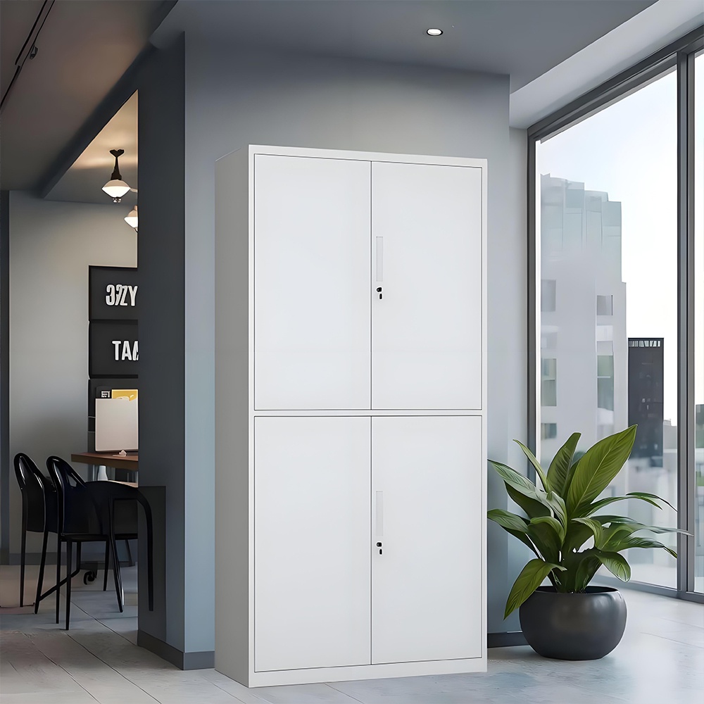 Steel filing cabinet - 4 doors - white