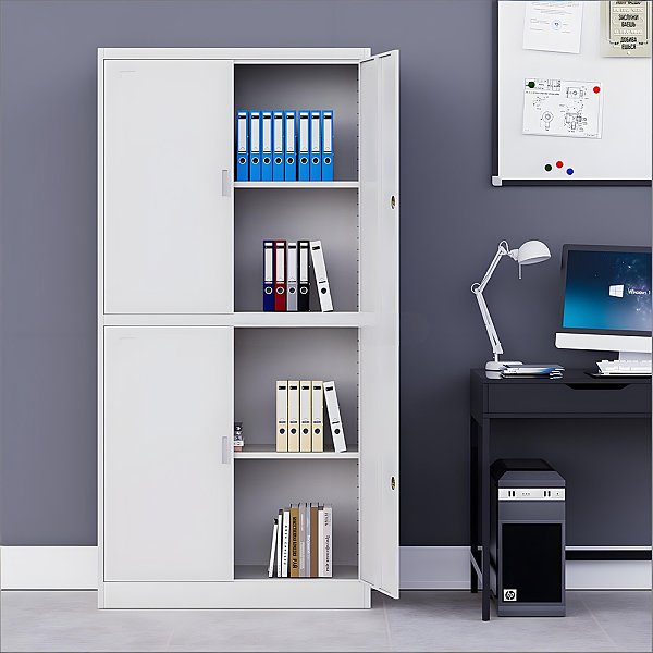 Steel filing cabinet - 4 doors - white