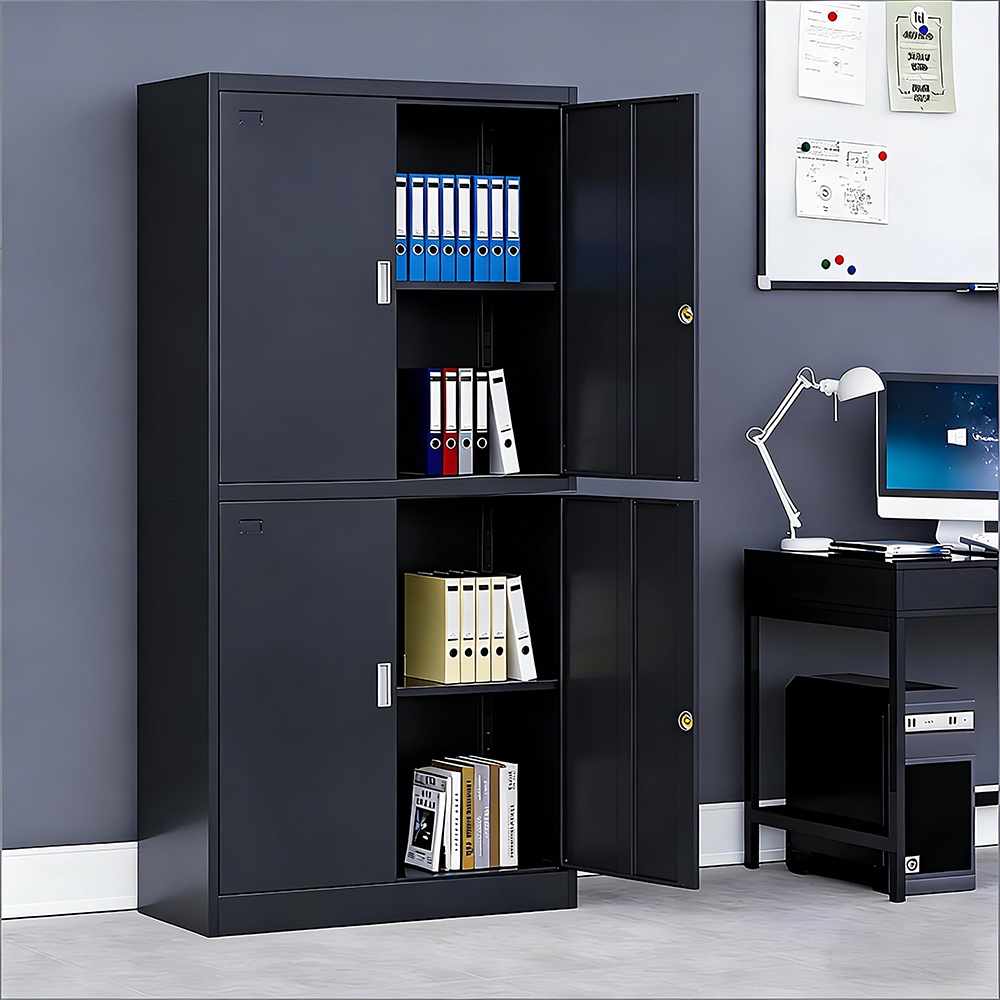 Steel filing cabinet - 4 doors - black