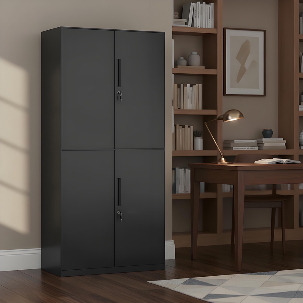 Steel filing cabinet - 4 doors - black