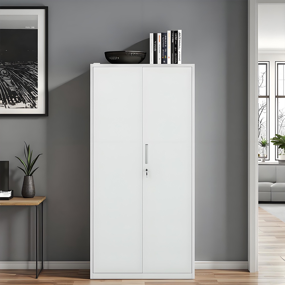 Steel filing cabinet - 2 doors - white