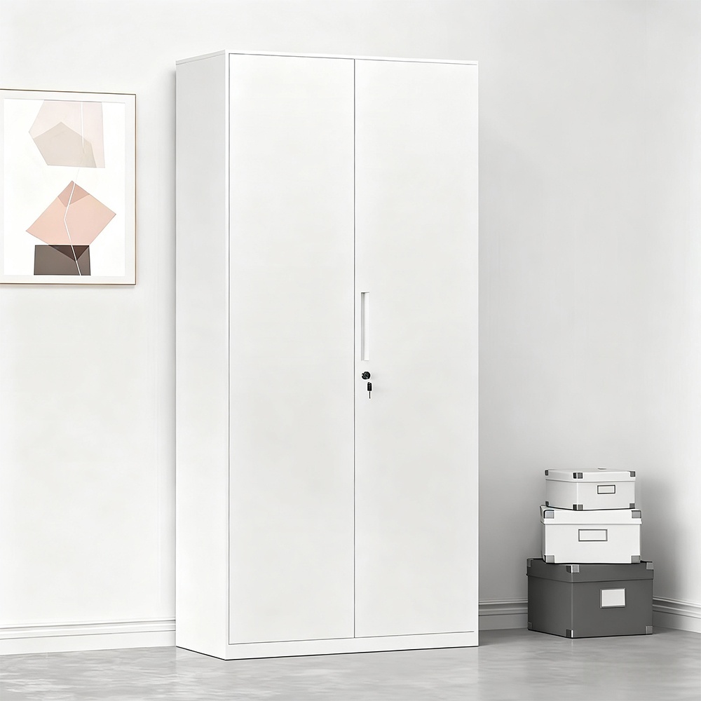 Steel filing cabinet - 2 doors - white