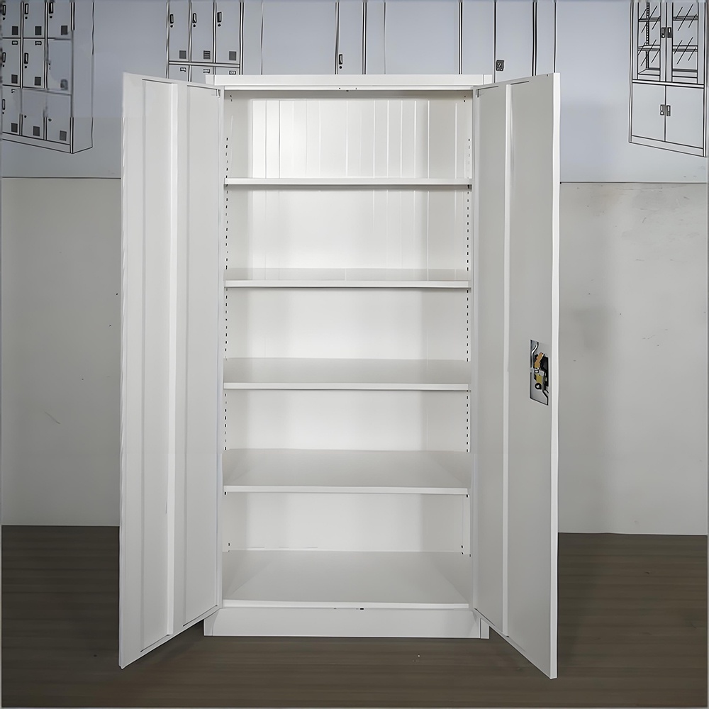 Steel filing cabinet - 2 doors - white