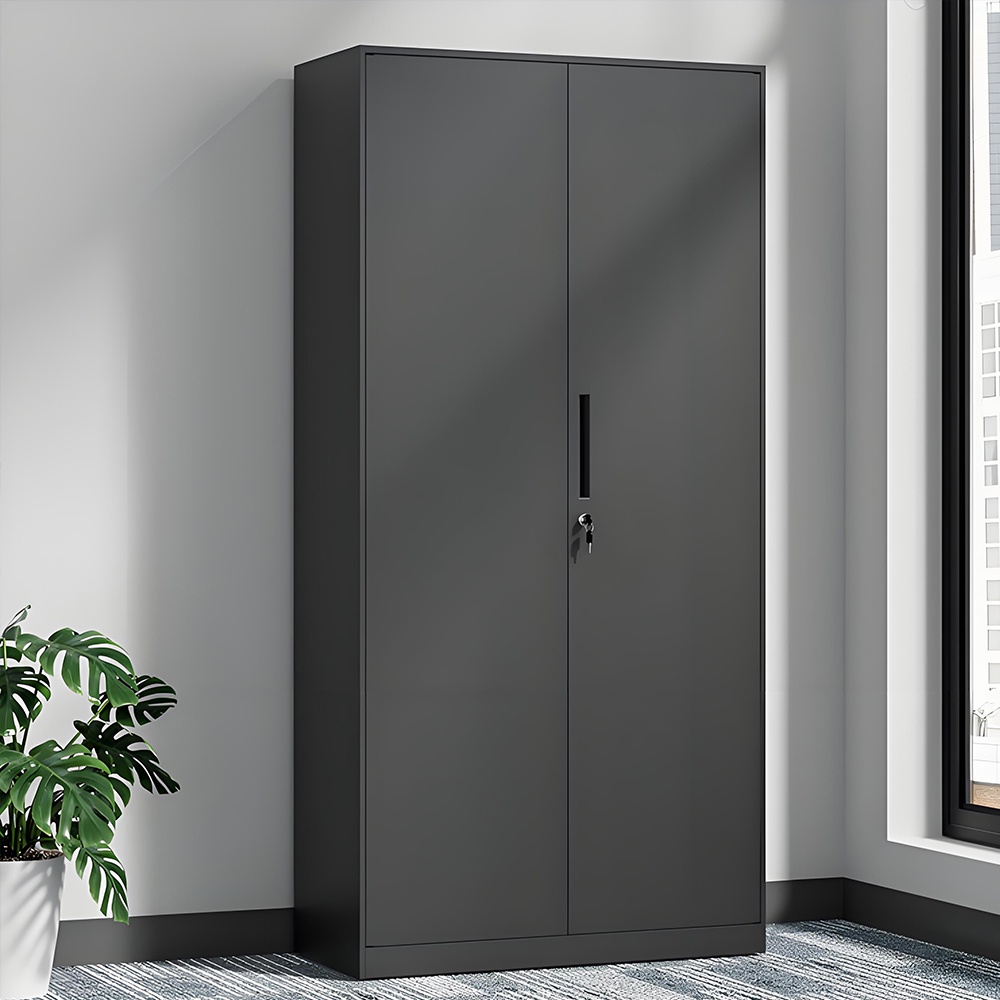 Steel filing cabinet - 2 doors - black