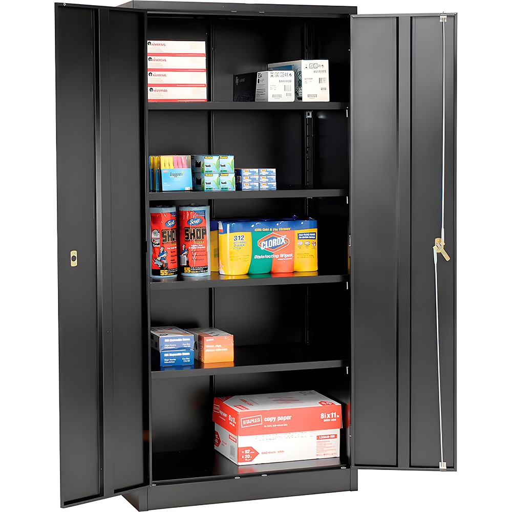 Steel filing cabinet - 2 doors - black