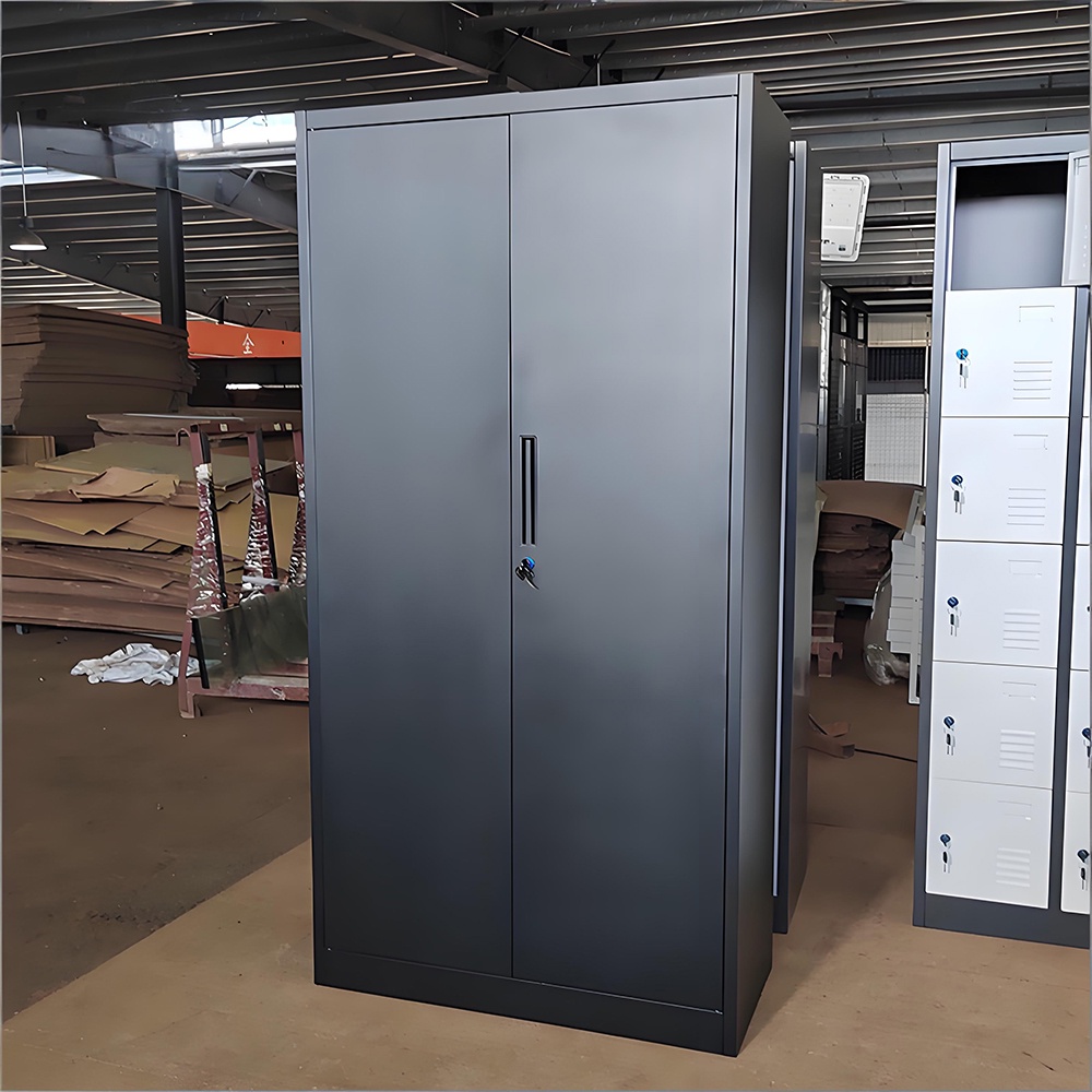 Steel filing cabinet - 2 doors - black