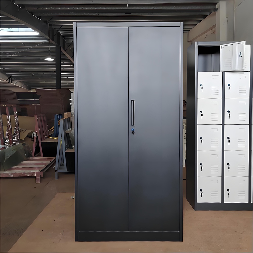 Steel filing cabinet - 2 doors - black