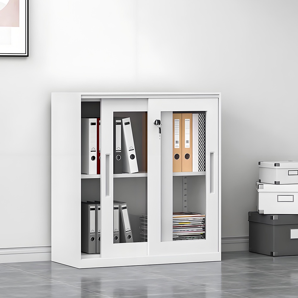 Sliding glass door low cabinet