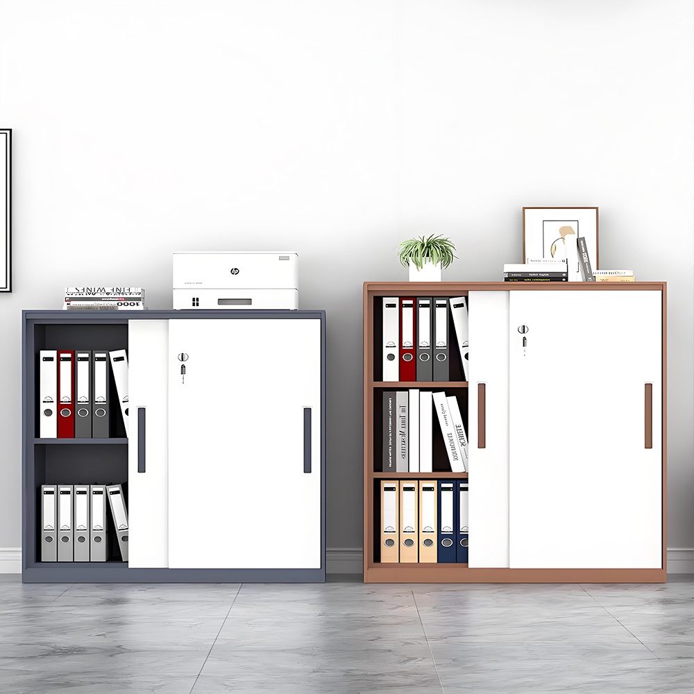 Sliding door steel low cabinet