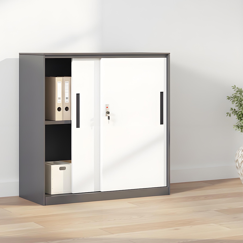 Sliding door steel low cabinet