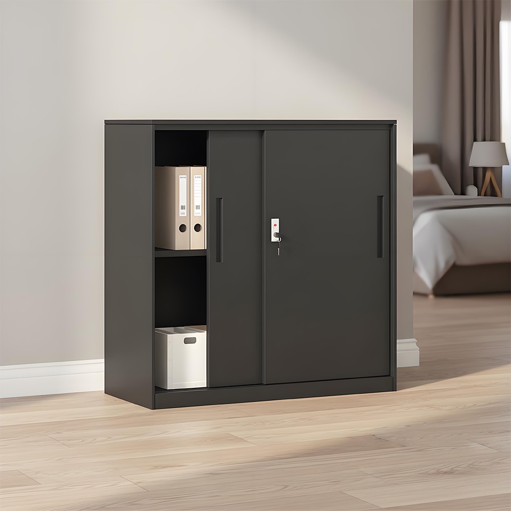 Sliding door steel low cabinet