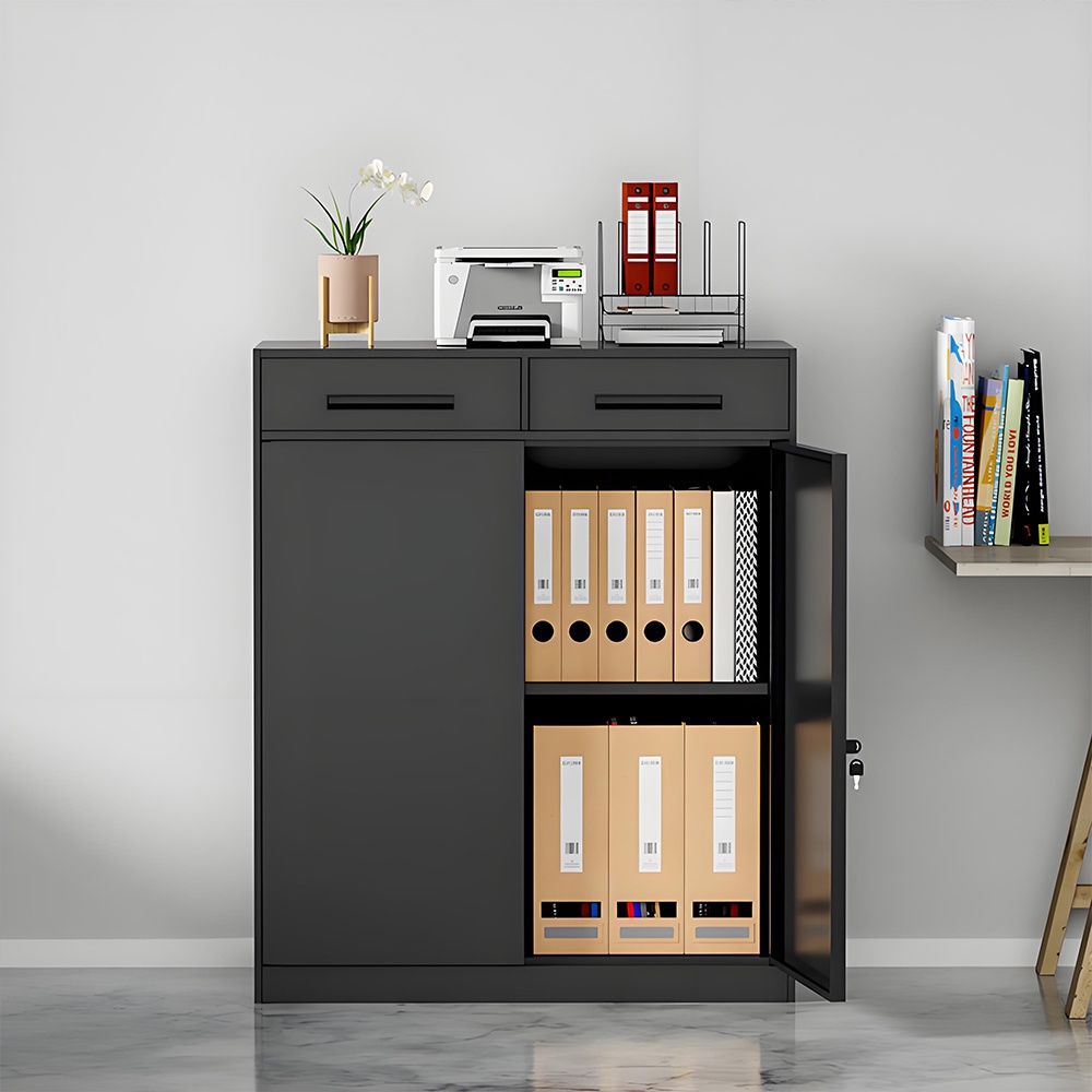 Low filing cabinet - 2 doors - 2 drawers