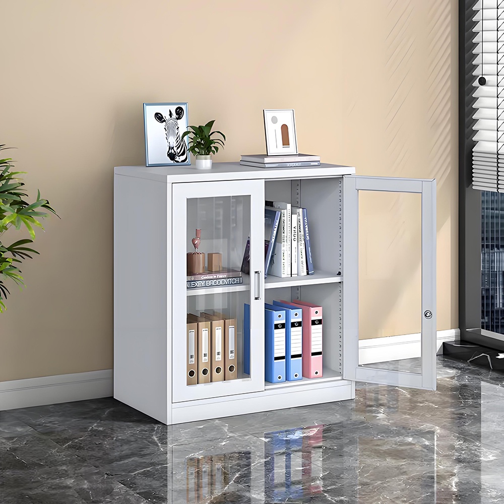 Glass door low cabinet