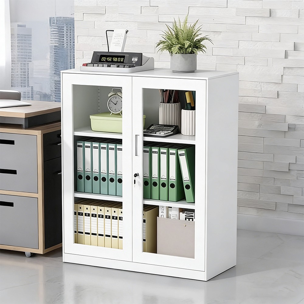 Glass door low cabinet