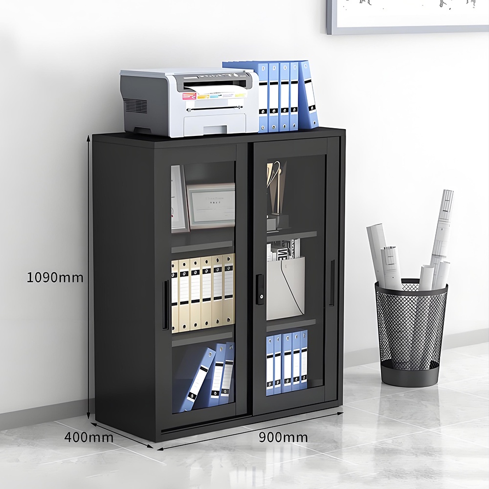 Glass door low cabinet