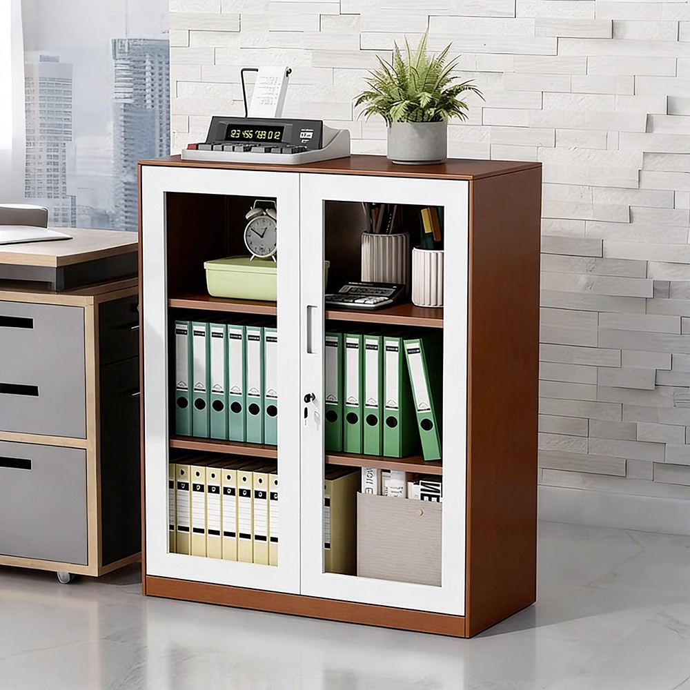 Glass door low cabinet