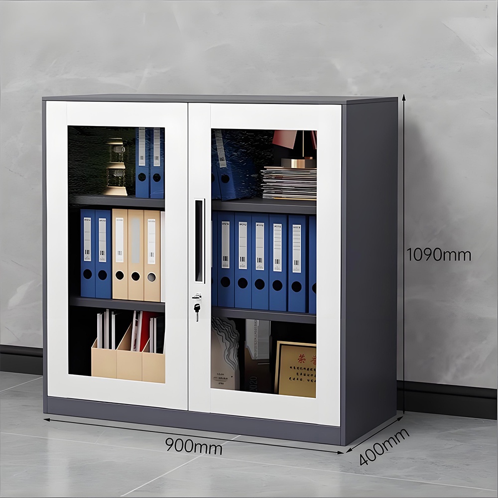 Glass door low cabinet