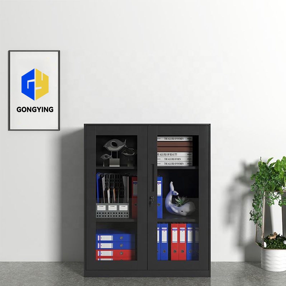 Glass door low cabinet