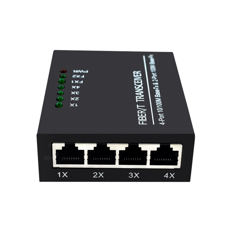 LF-093-Factory Wholesale 2 Fiber 4 Port RJ45 Gigabit Fiber Ethernet Switch OEM Logo