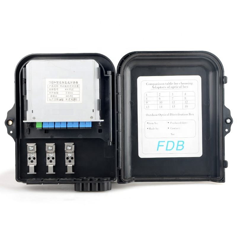 LF-076-Waterproof ABS 8 Core FTTH Fiber Optic Distribution Box Wall Mount Splitter Cabinet