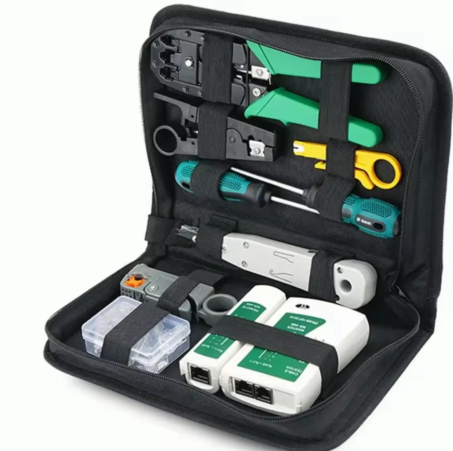 LF-098-Ethernet LAN Network Maintenance Tool Kit RJ45 Crimping Tool Cable Tester Wire Stripper