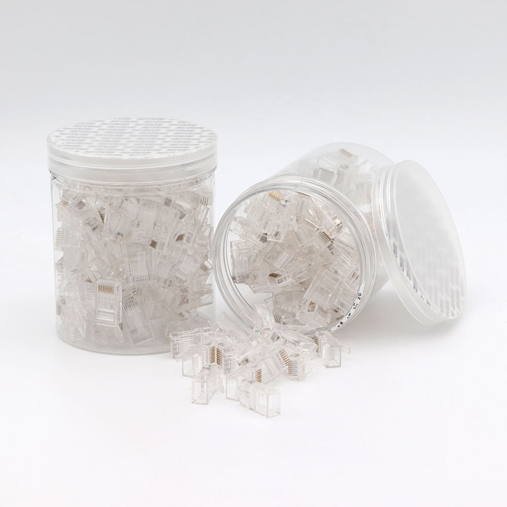 LF-099-Factory Wholesale Cat5e Cat6 RJ45 Connector UTP FTP 8P8C Crystal Plug Bulk Pack