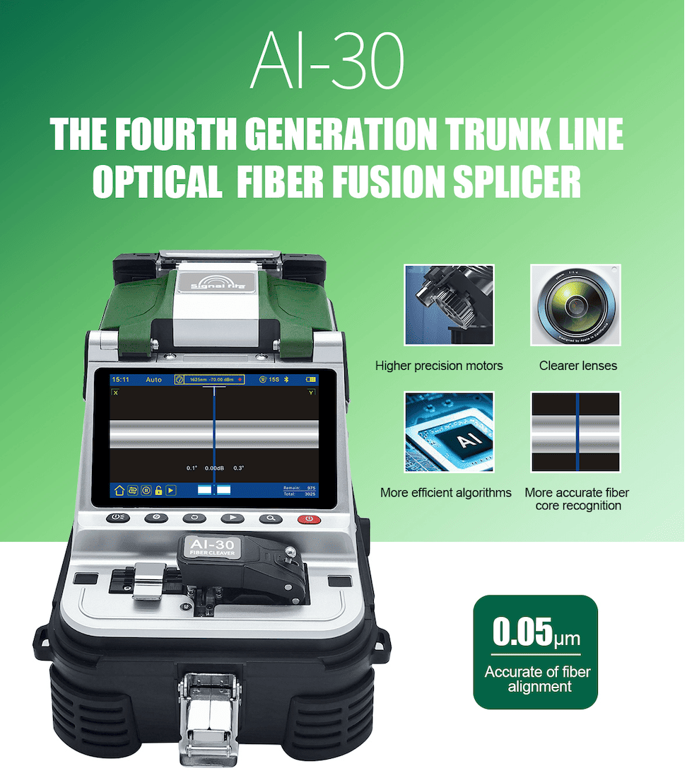 LF041 Signal Fire AI30 Fiber Optic Splicing Machine Full Set Fusion Splicer with Tool Kits