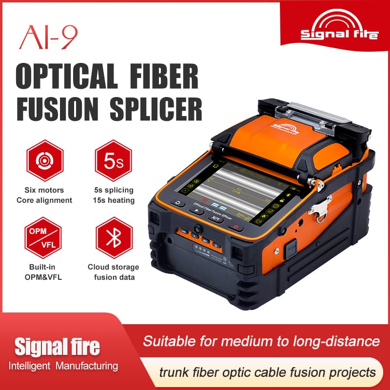 Signal Fire AI9 Fiber Optic Fusion Splicer with VFL OPM