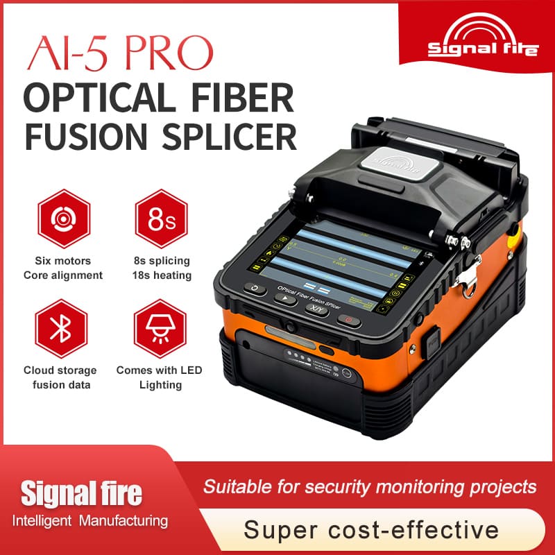 Signal Fire AI5 PRO Mini Handheld Fiber Optic Splicer – Six Motor with 0.5μm Alignment