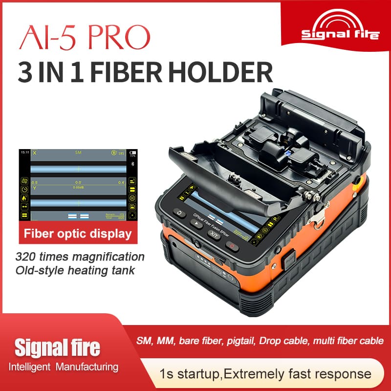 Signal Fire AI5 PRO Mini Handheld Fiber Optic Splicer – Six Motor with 0.5μm Alignment