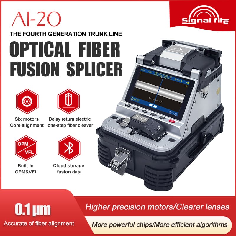 Fiber optic splicing machine for low loss optical cable jointing work