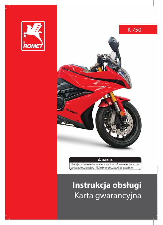 K750GS Instrukcja obsługi  Karta gwarancyjna